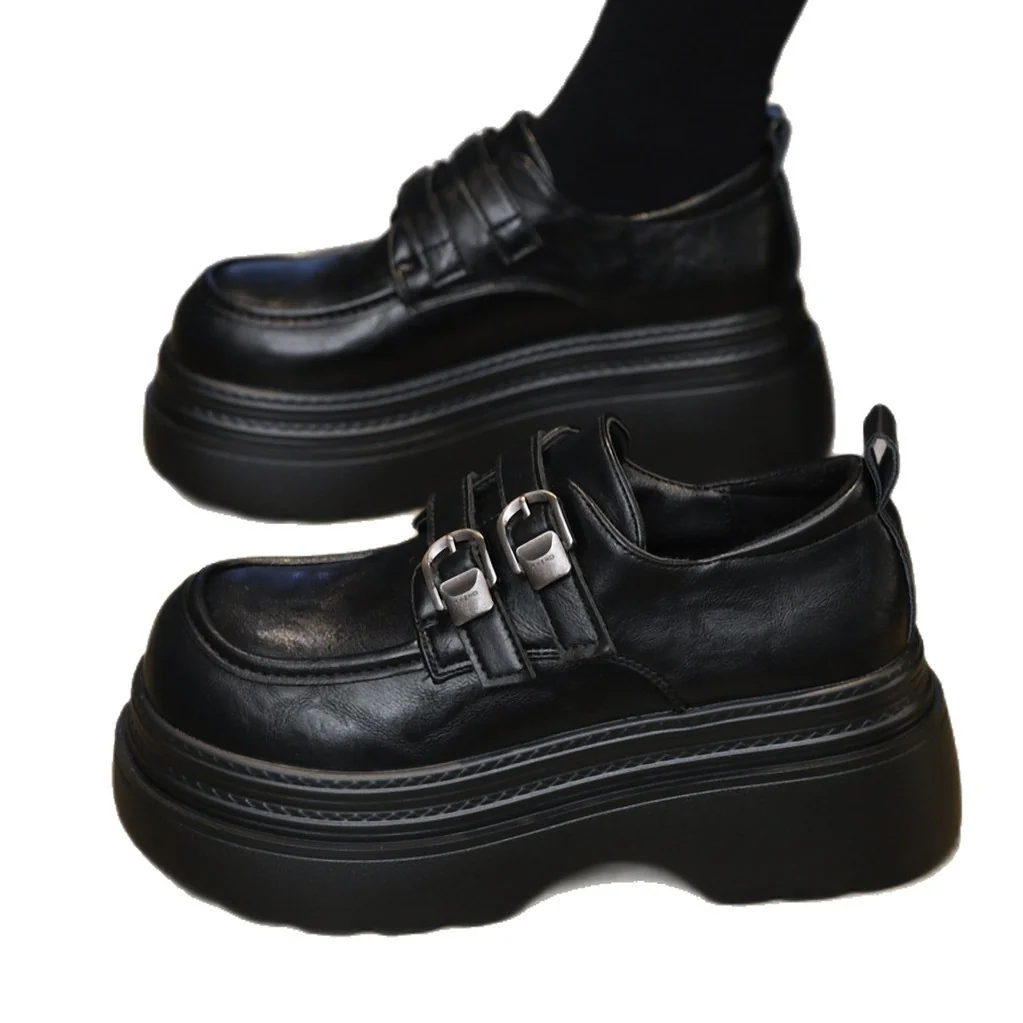 Damen Chunky Schnürschuhe mit modischem Riemen und hoher Sohle Heidi Mode - Image 5