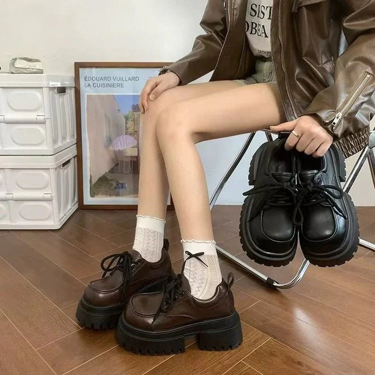 Damen Chunky Schnürschuhe mit Rutschfester Sohle und Modischem Design Heidi-Mode