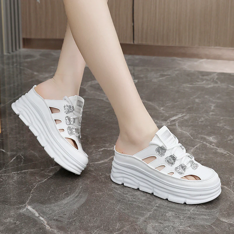 Damen Chunky Slip-On Sneakers mit funkelnden Akzenten und bequemer Dämpfung Heidi Mode - Image 3