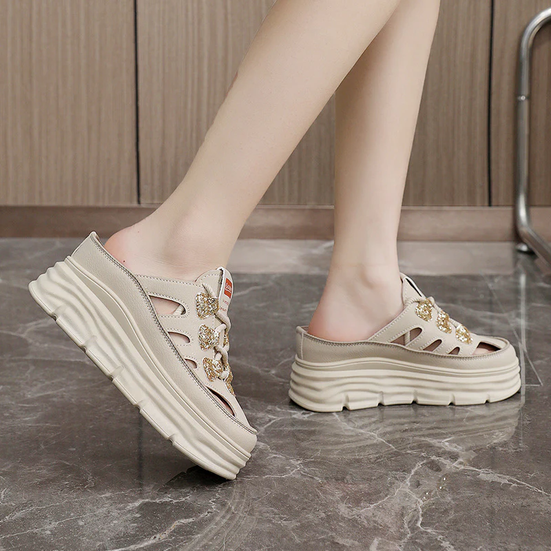 Damen Chunky Slip-On Sneakers mit funkelnden Akzenten und bequemer Dämpfung Heidi Mode - Image 4