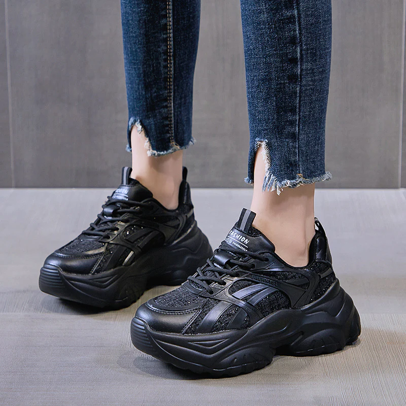 Damen Chunky Sneakers mit atmungsaktiver Mesh-Konstruktion und robustem Sohlenprofil Heidi Mode - Image 3