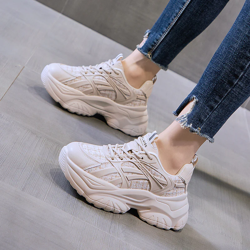 Damen Chunky Sneakers mit atmungsaktiver Mesh-Konstruktion und robustem Sohlenprofil Heidi Mode - Image 7
