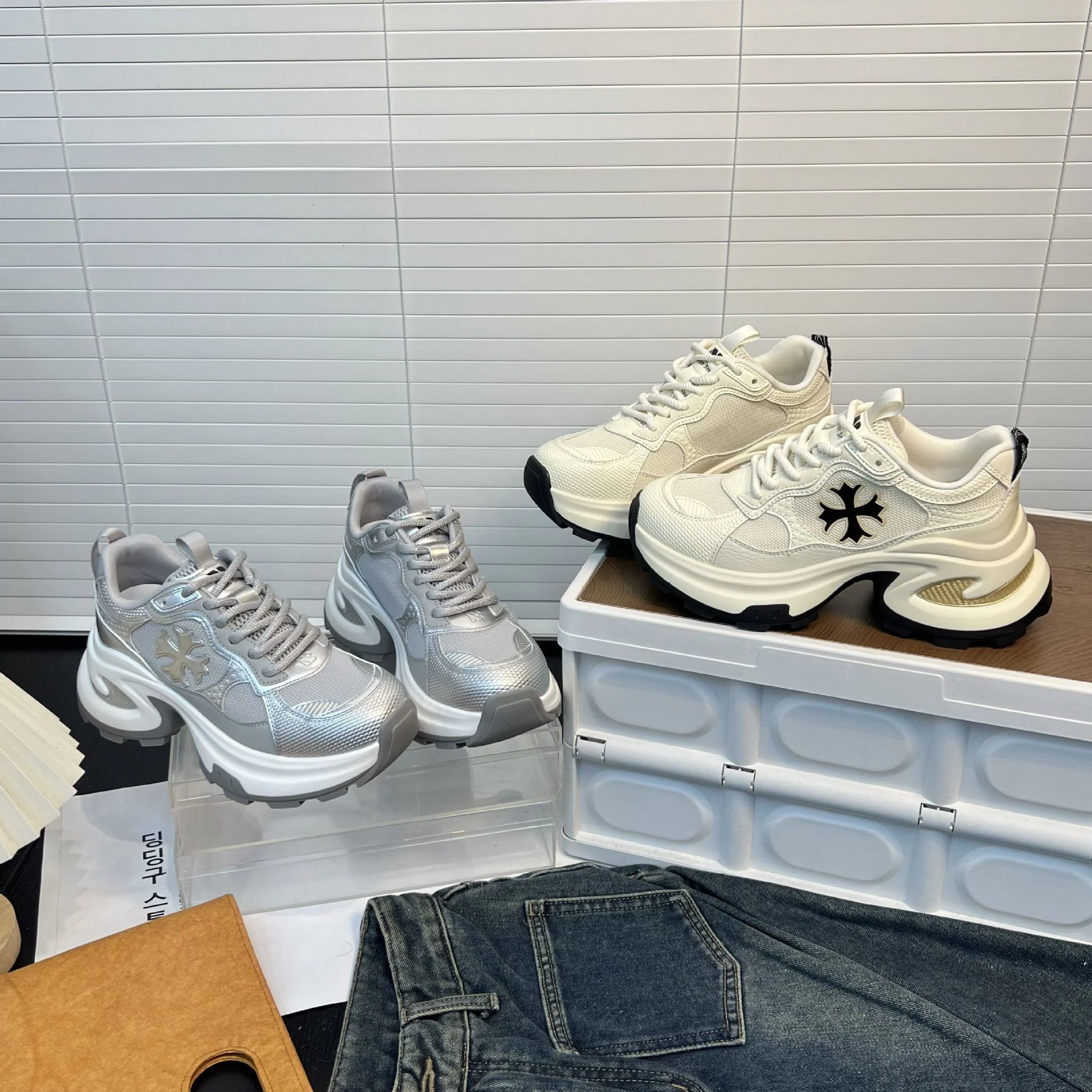 Damen Chunky Sneakers mit atmungsaktiver Mesh-Oberfläche und stabiler Sohle Heidi Mode - Image 3