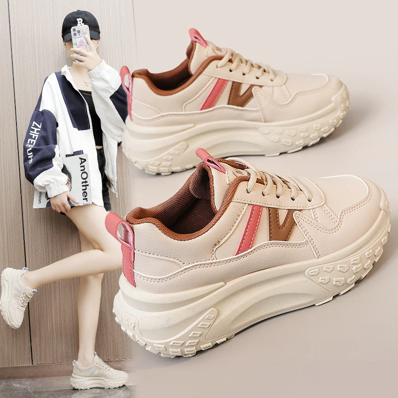 Damen Chunky Sneakers mit dämpfender Laufsohle und atmungsaktivem Obermaterial Heidi Mode
