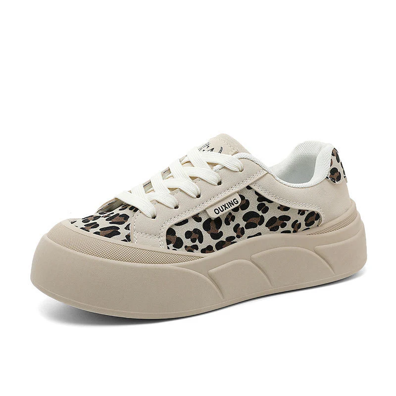 Damen Chunky Sneakers mit Leopardenmuster und bequemer Sohle Heidi Mode - Image 5