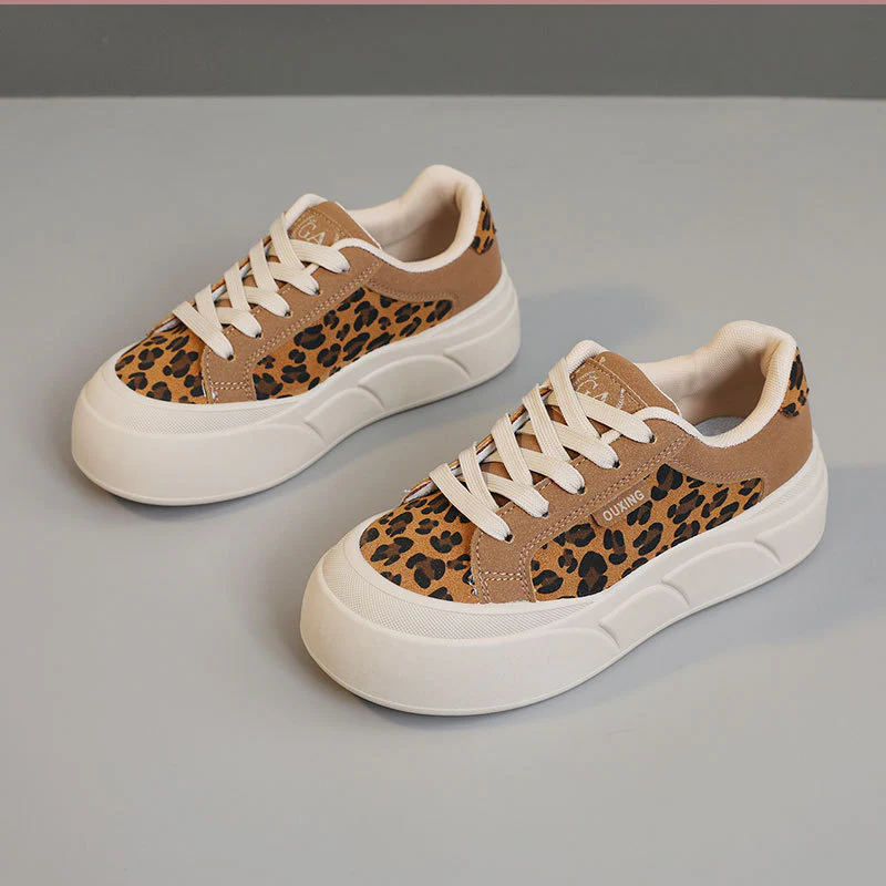 Damen Chunky Sneakers mit Leopardenmuster und bequemer Sohle Heidi Mode - Image 6