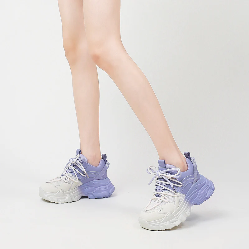 Damen Chunky Sport-Sneaker mit atmungsaktivem Obermaterial und elastischem Schnürsystem Heidi Mode - Image 2