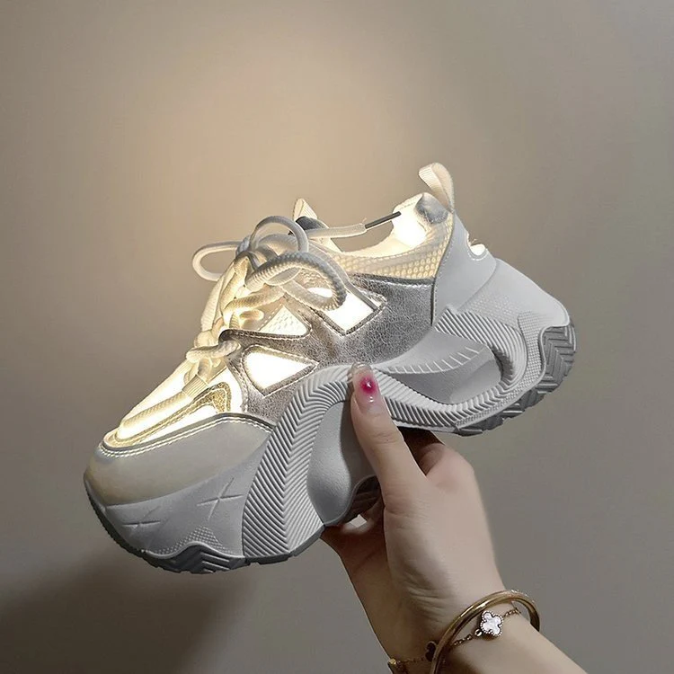 Damen Chunky Sport-Sneaker mit atmungsaktiver Mesh-Oberfläche und innovativen Dämpfungselementen Heidi Mode - Image 4
