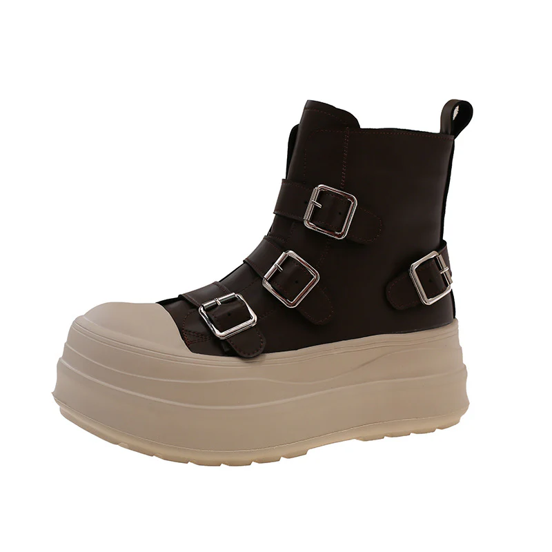 Damen Chunky Stiefel mit verstellbaren Schnallen und rutschfester Sohle Heidi Mode - Image 5