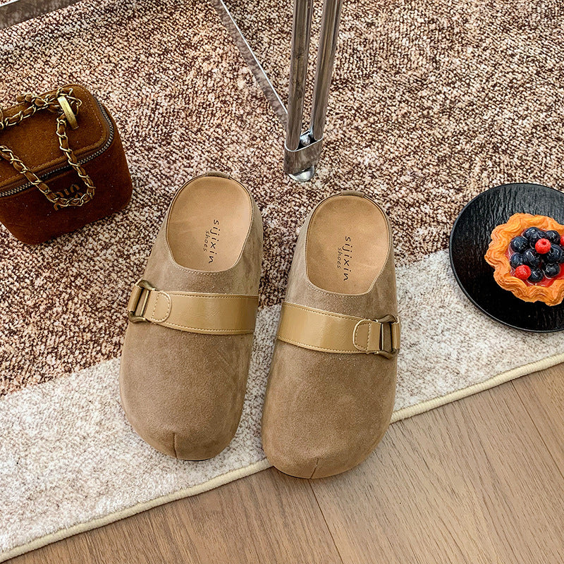 Damen Clogs aus hochwertigem Wildleder mit modischem Schnallenverschluss Heidi Mode - Image 3