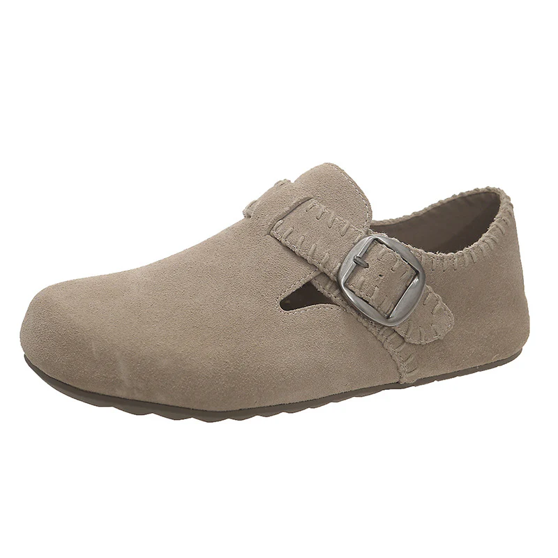 Damen Clogs aus weichem Wildleder mit verstellbarem Riemen Heidi Mode - Image 6