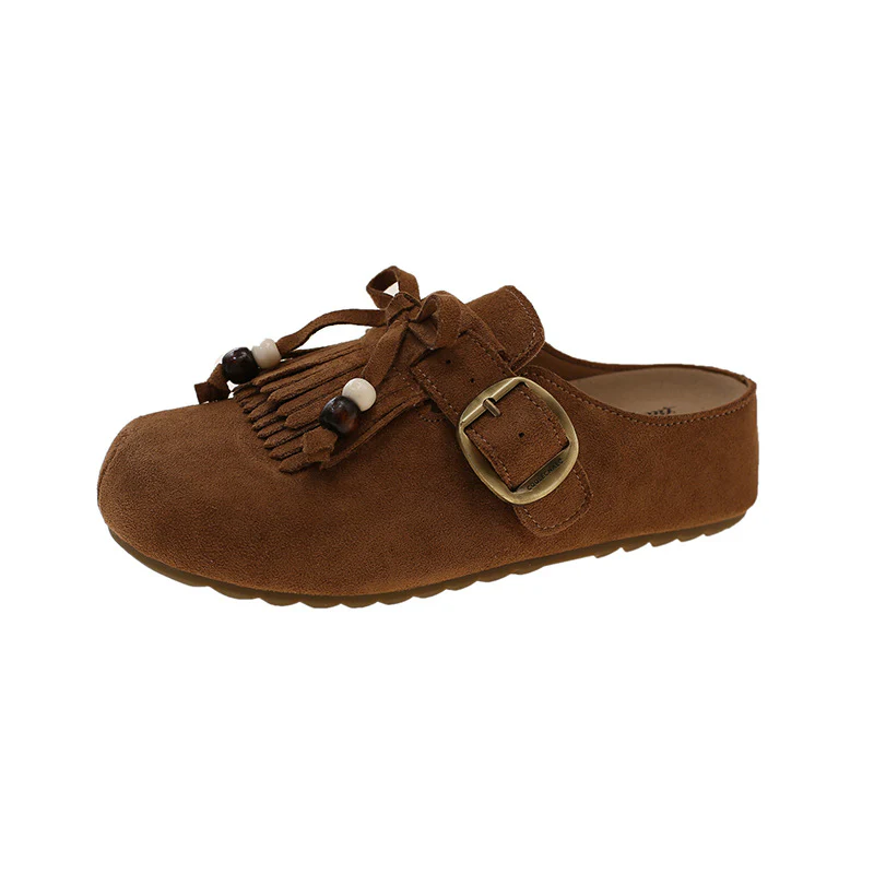 Damen Clogs mit fransigem Design und eleganter Schnalle Heidi Mode - Image 10