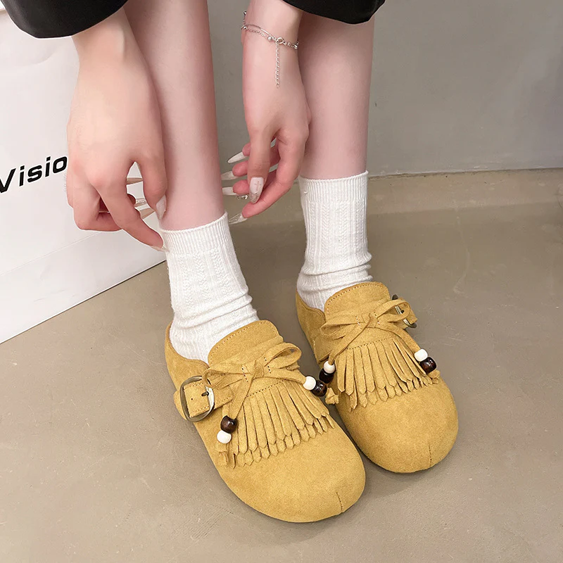Damen Clogs mit fransigem Design und eleganter Schnalle Heidi Mode - Image 2