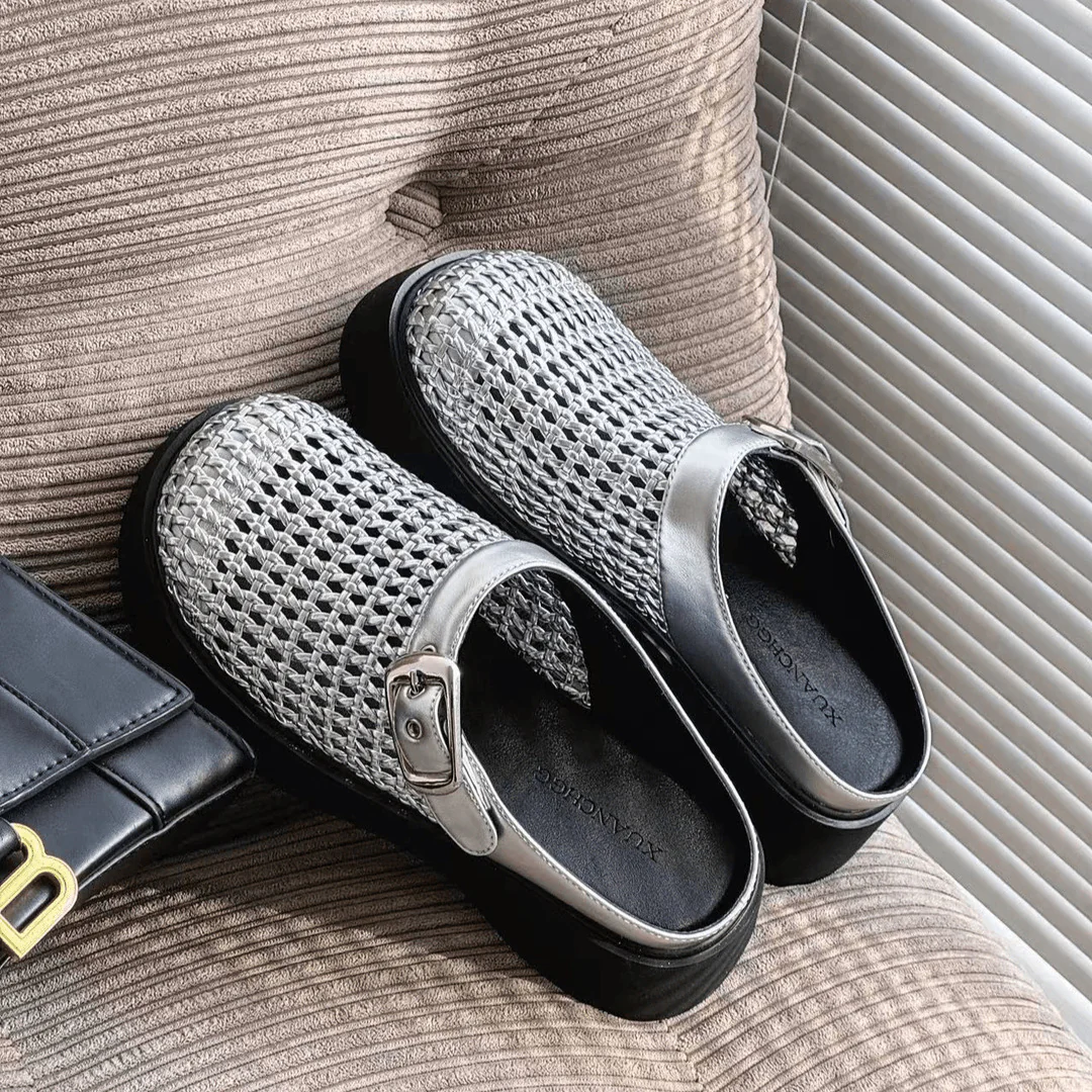 Damen Clogs mit stilvollem Wabenmuster und komfortablem Plateau Heidi Mode - Image 7