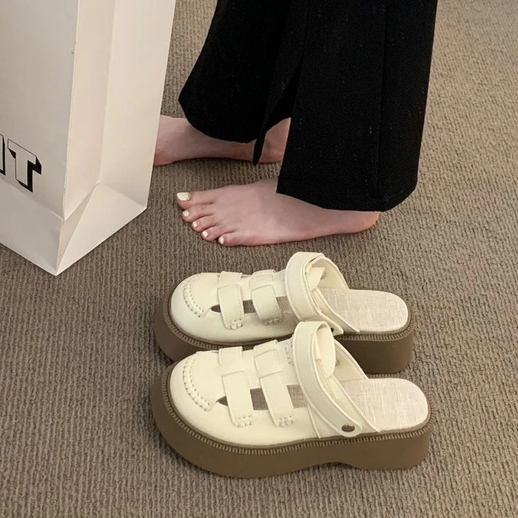 Damen Clogs mit verstellbaren Riemen und komfortablem Plateau Heidi Mode