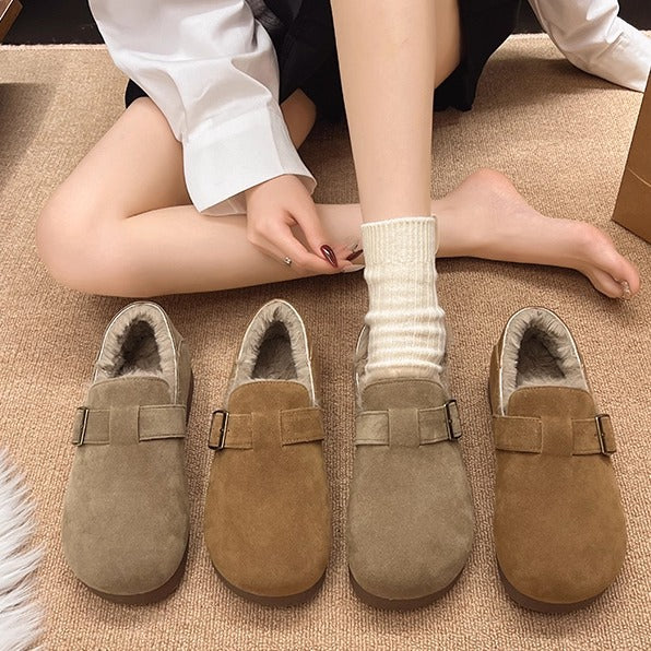 Damen Clogs mit weichem Kunstfellfutter und dekorativem Schnallenverschluss Heidi Mode - Image 3