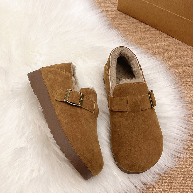Damen Clogs mit weichem Kunstfellfutter und dekorativem Schnallenverschluss Heidi Mode - Image 5