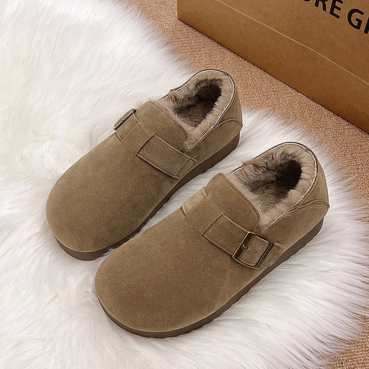 Damen Clogs mit weichem Kunstfellfutter und dekorativem Schnallenverschluss Heidi Mode - Image 7