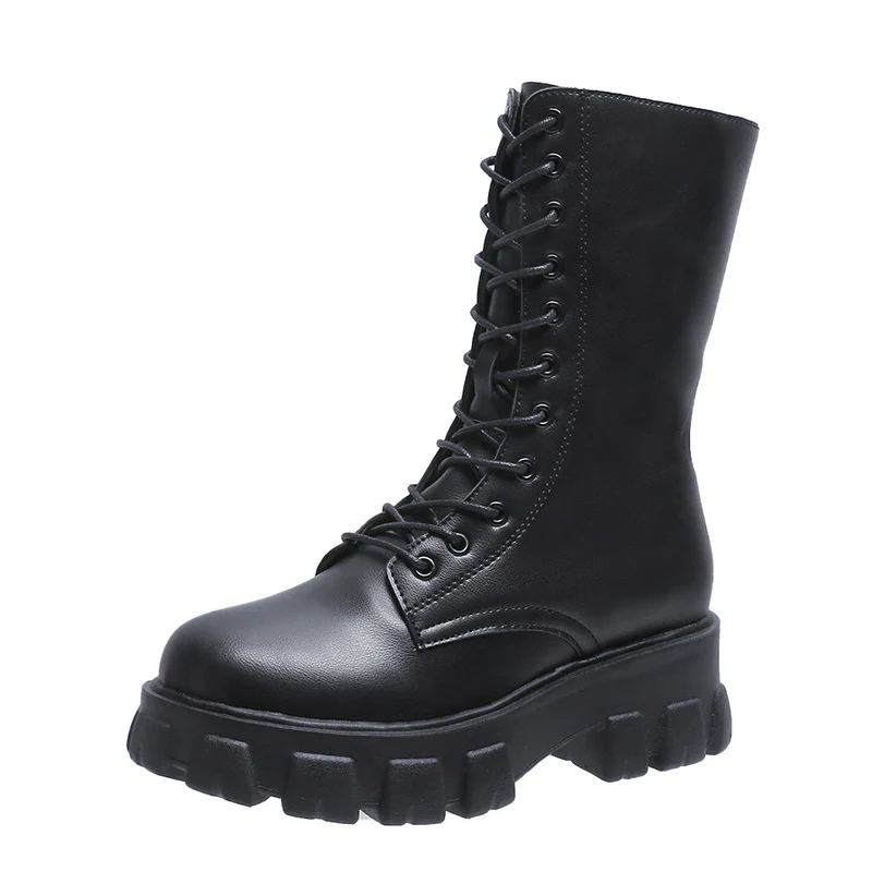 Damen Combat Boots mit extrastarker Profilsohle und modischem Schnürsystem Heidi Mode - Image 7
