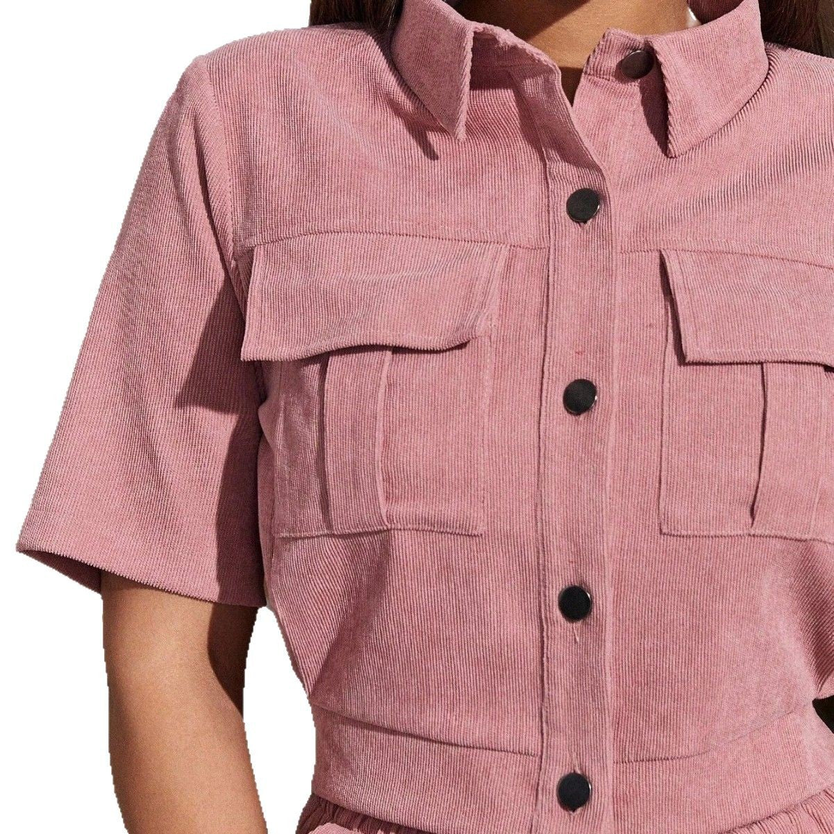 Damen Cord-Hosenanzug mit Klassischem Kragen und Elastischem Bund Heidi-Mode - Image 2