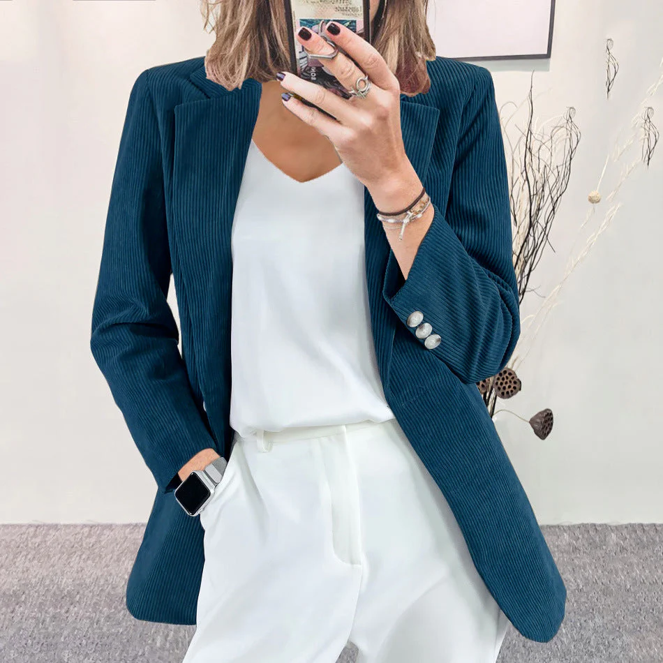 Damen Cordblazer mit Feiner Textur und Eleganten Details Heidi-Mode - Image 4