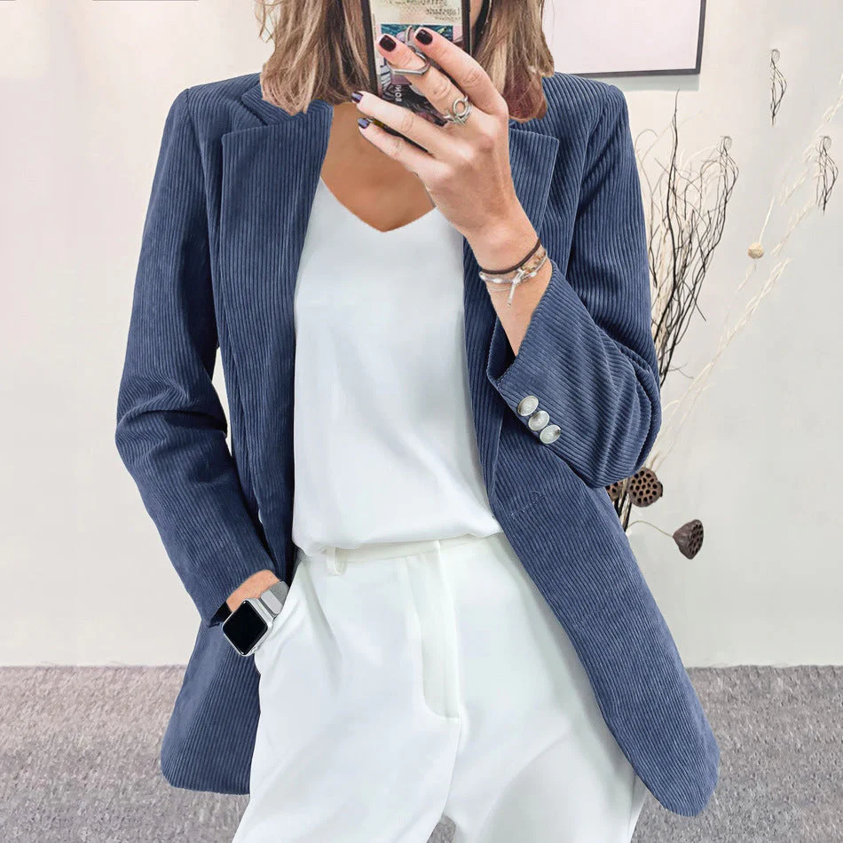 Damen Cordblazer mit Feiner Textur und Eleganten Details Heidi-Mode - Image 6