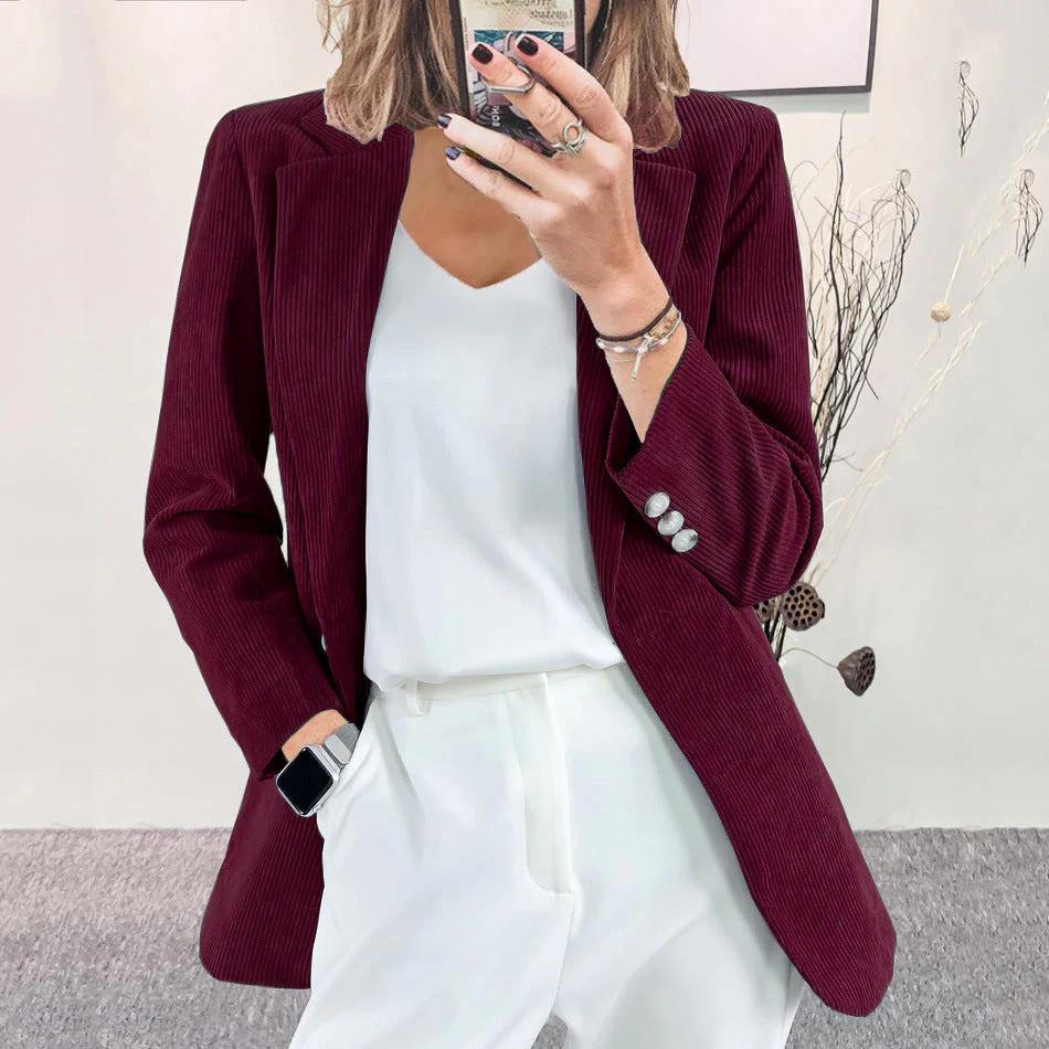 Damen Cordblazer mit Feiner Textur und Eleganten Details Heidi-Mode - Image 9