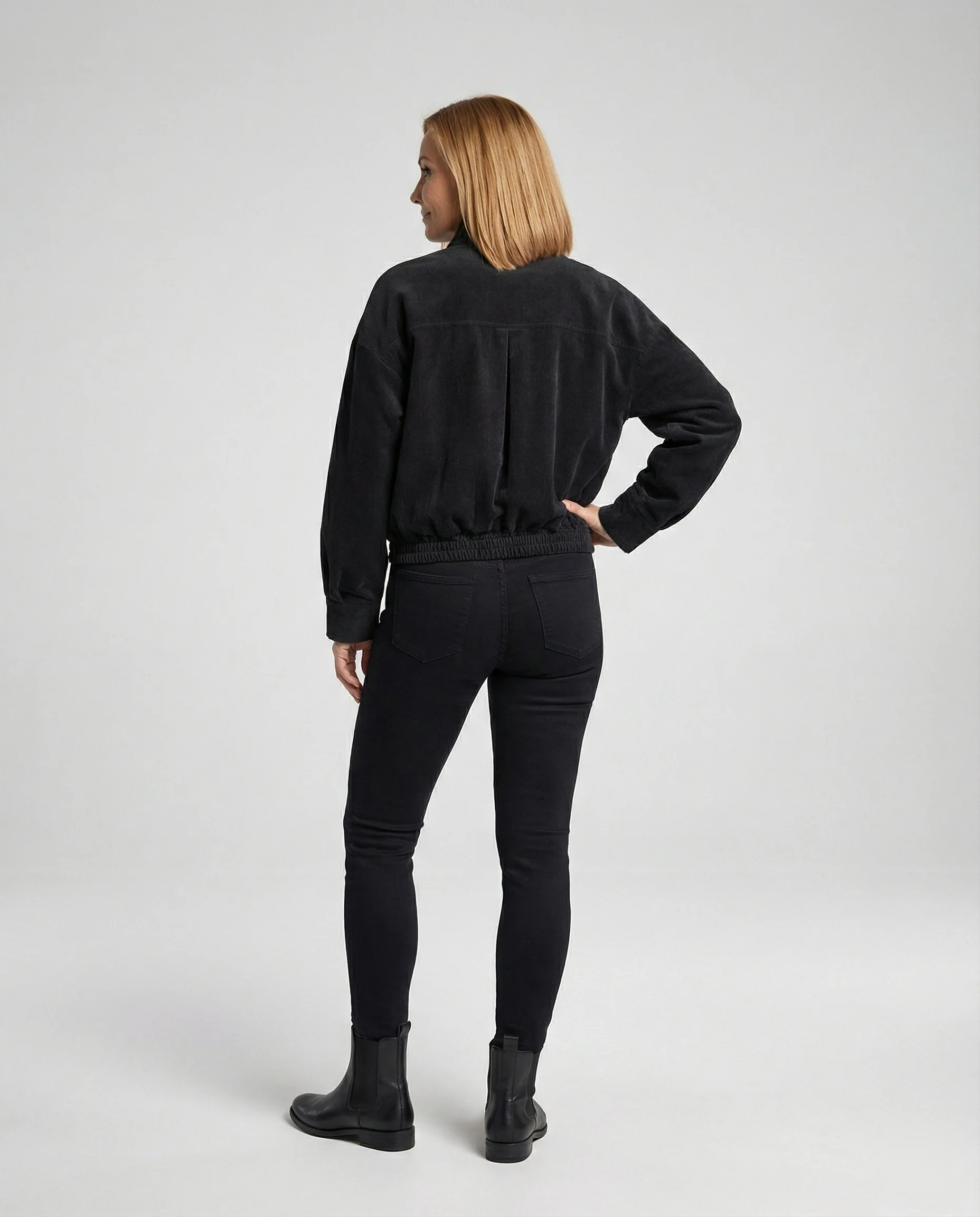 Damen Cordjacke mit Stehkragen