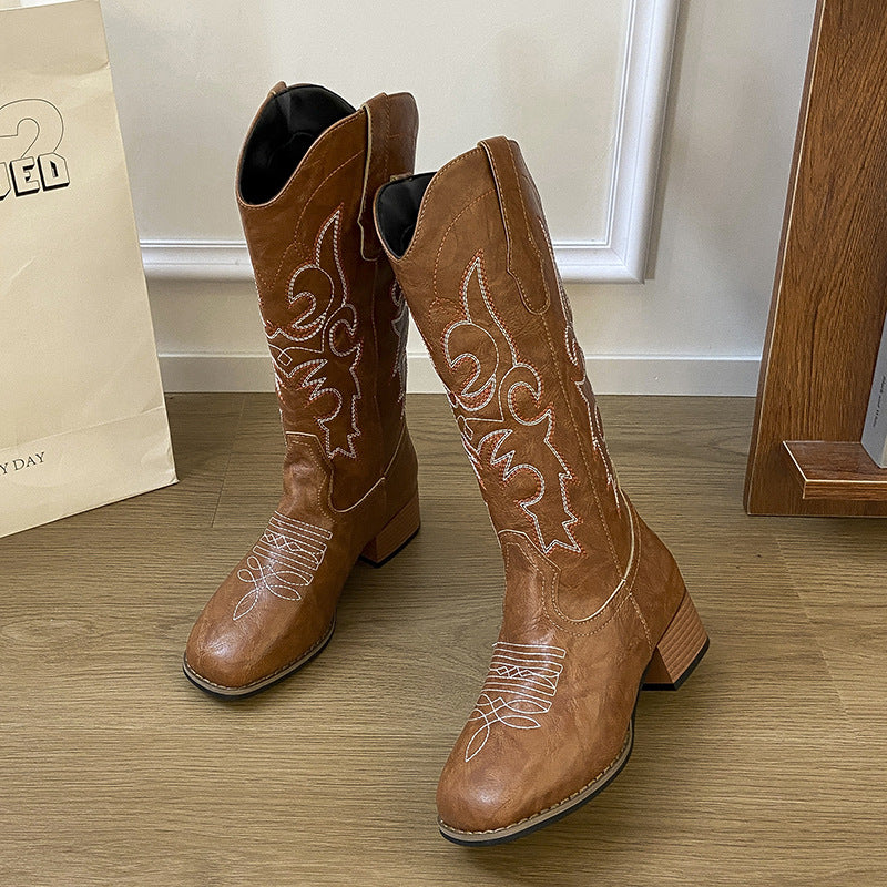 Damen Cowboystiefel im edlen Design mit detaillierter Stickerei Heidi Mode - Image 2
