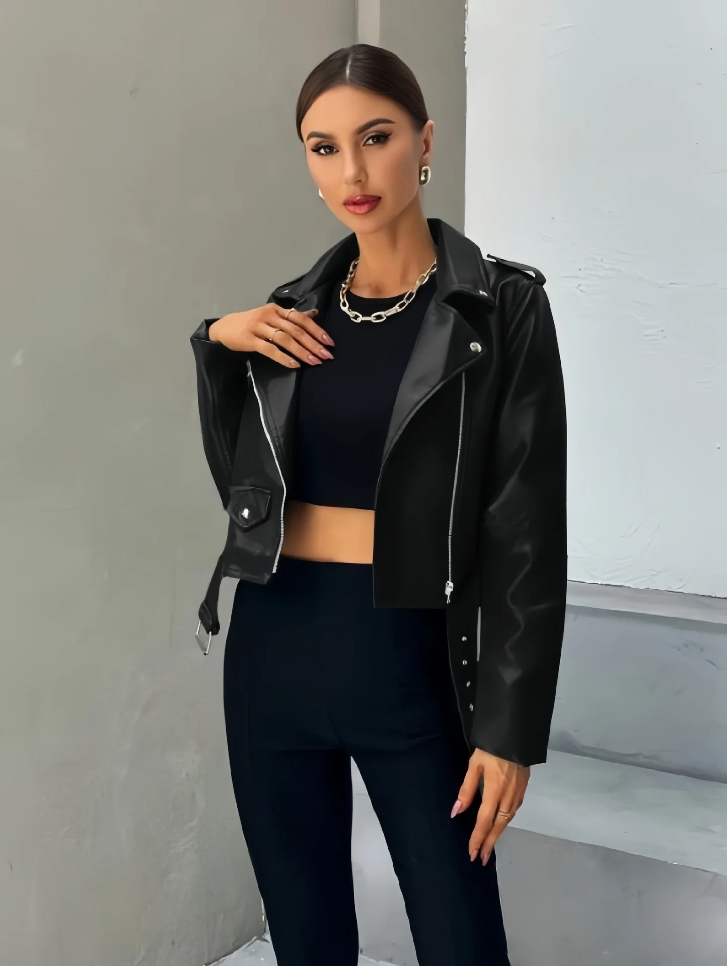 Damen cropped Bikerjacke Heidi-Mode - Image 7