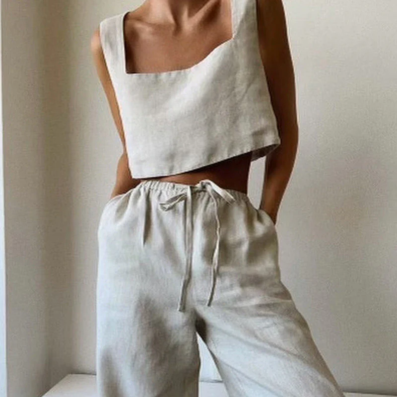 Damen Cropped Top mit Quadratischem Ausschnitt und Breiten Trägern Heidi-Mode - Image 3