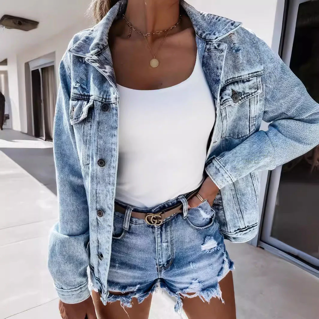Damen Destroyed Denim-Shorts Heidi-Mode - Image 2