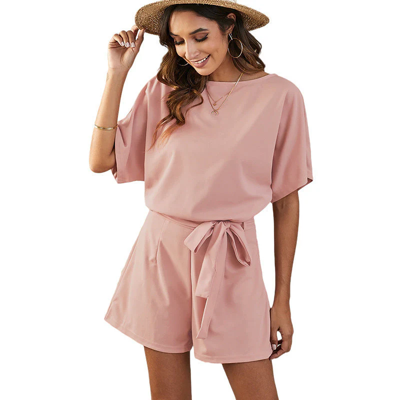 Damen Einteiler Jumpsuit mit Lässigem Schnitt und Bindegürtel Heidi-Mode - Image 6