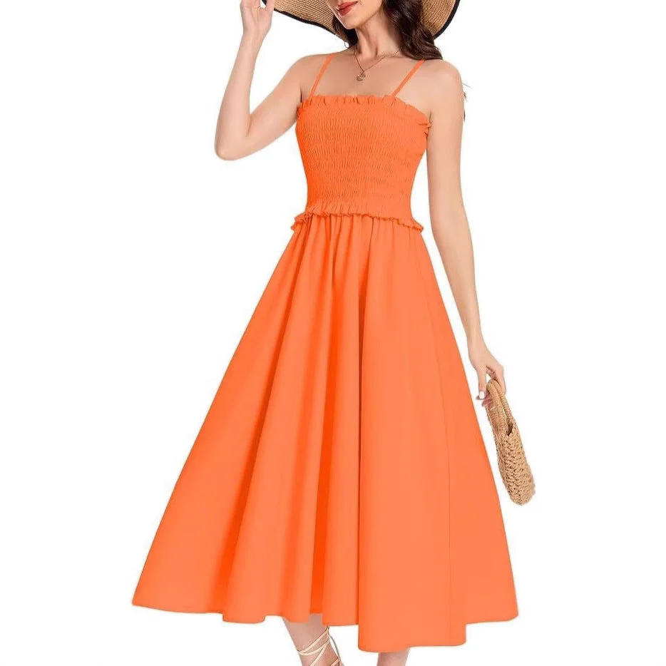 Damen Elastisches Maxikleid mit Rüschendetails und Geschmeidigem Material Heidi-Mode - Image 2