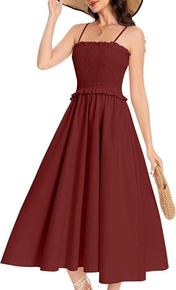 Damen Elastisches Maxikleid mit Rüschendetails und Geschmeidigem Material Heidi-Mode - Image 7