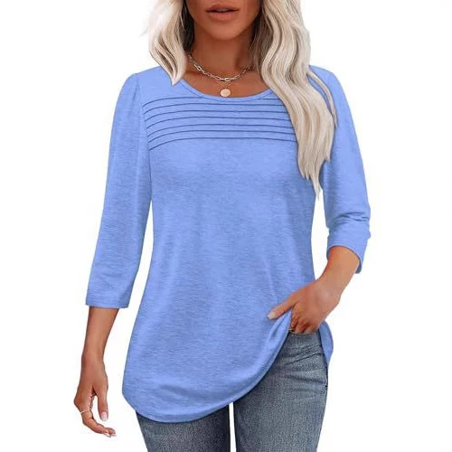 Damen Elegant geschnittenes Oberteil mit gerafften Details Heidi-Mode