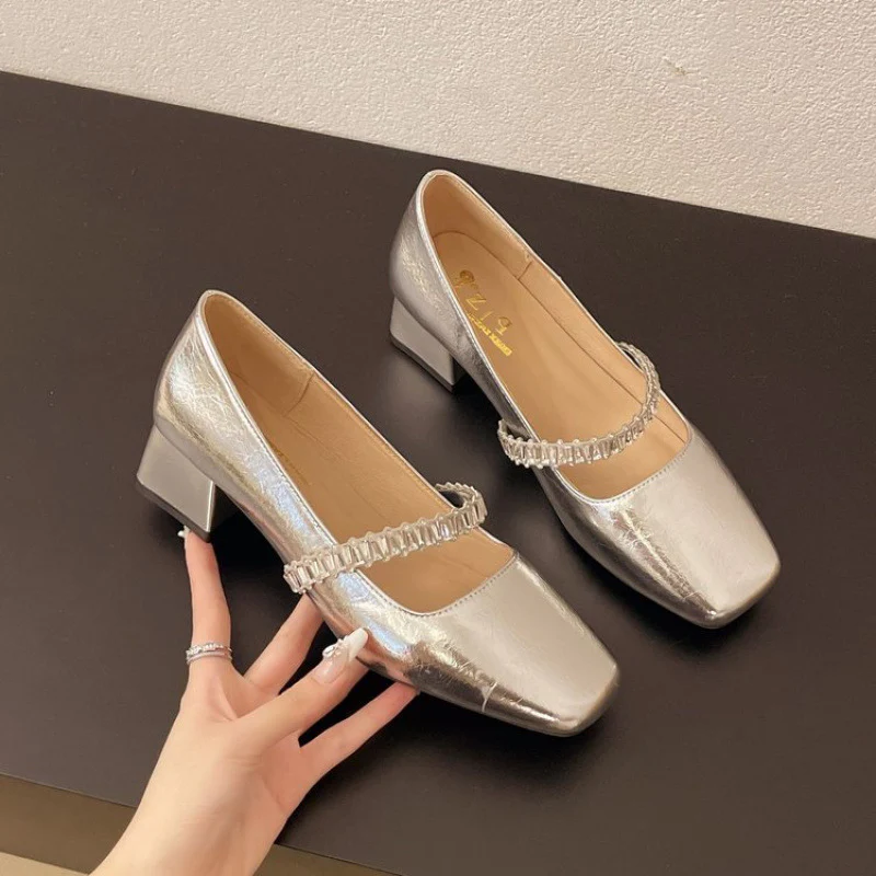 Damen Elegante Absatzschuhe mit Glitzerkette Heidi Mode - Image 6