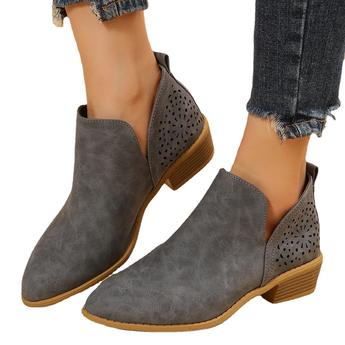 Damen Elegante Ankle Boots mit luftiger Lochmuster-Optik Heidi Mode - Image 5