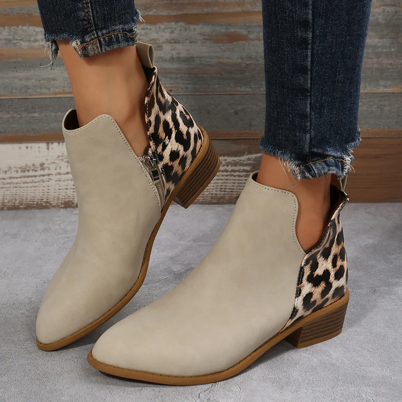 Damen elegante Ankle Boots mit modischem Leopardenmuster Heidi Mode - Image 2