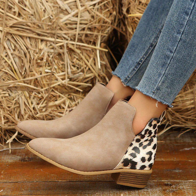 Damen elegante Ankle Boots mit modischem Leopardenmuster Heidi Mode - Image 4