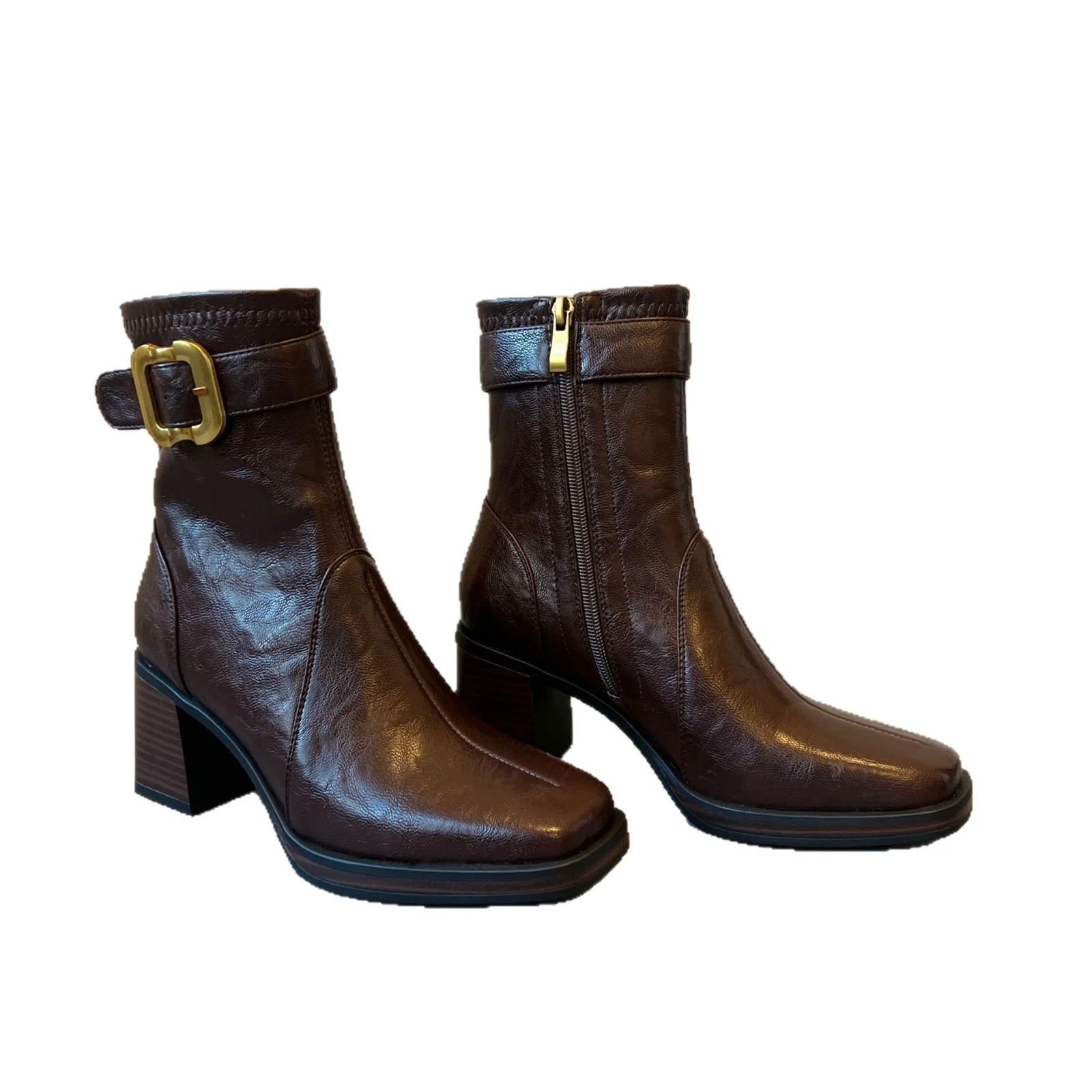 Damen Elegante Ankle Boots mit modischer Schnallen-Applikation Heidi Mode - Image 5