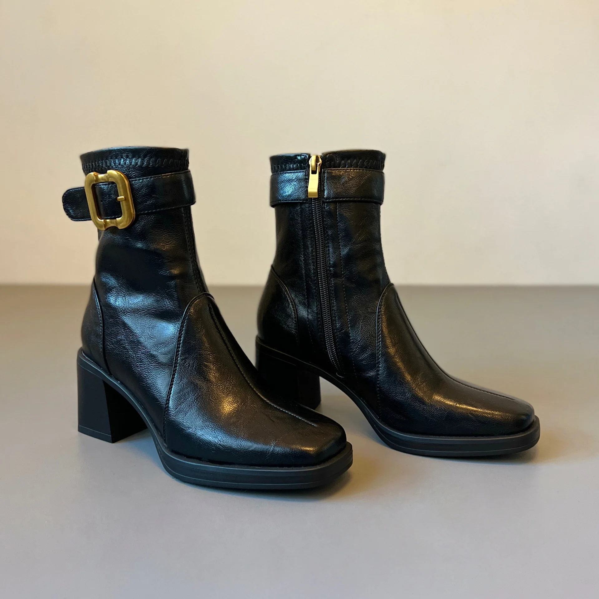 Damen Elegante Ankle Boots mit modischer Schnallen-Applikation Heidi Mode - Image 6