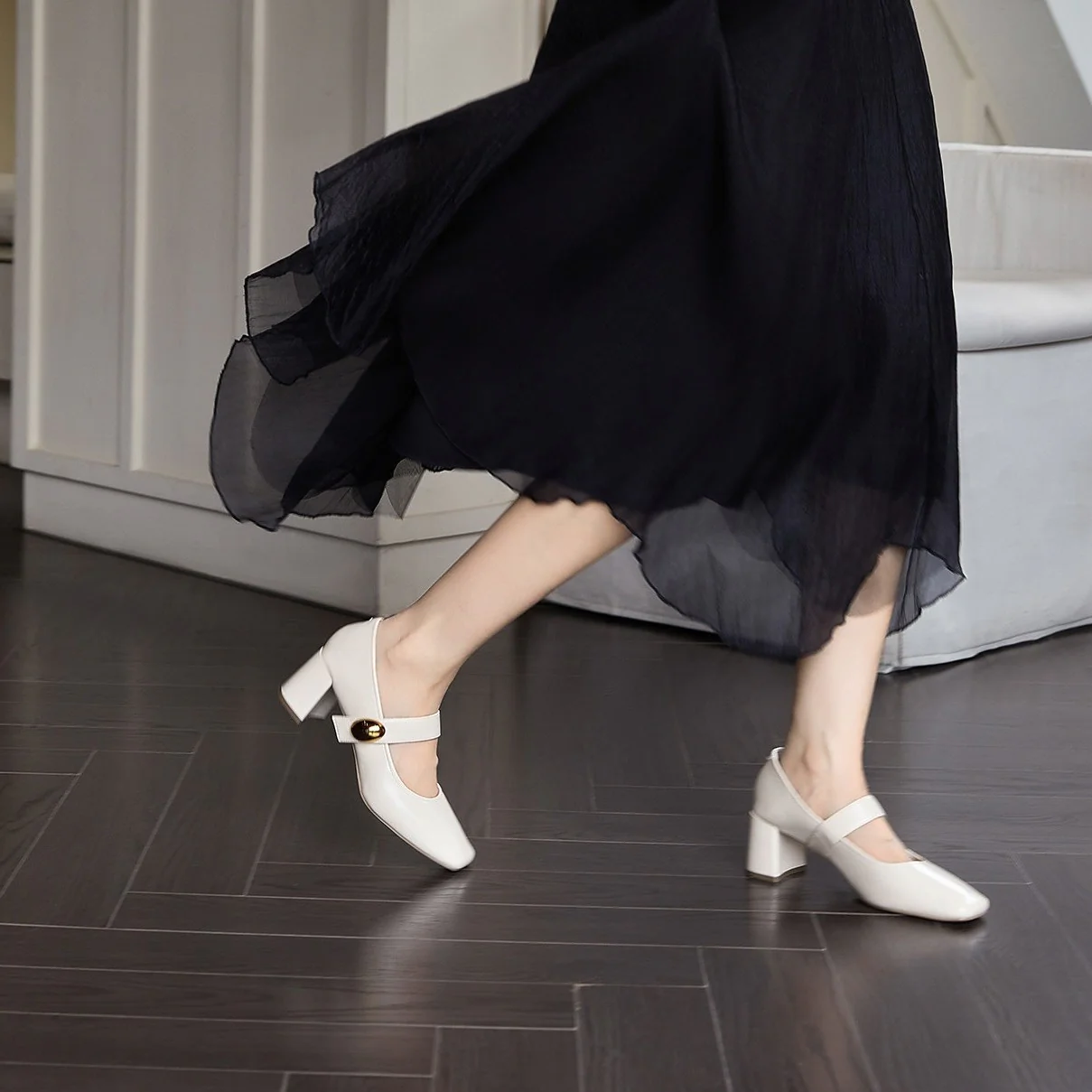 Damen Elegante Ankle-Pumps mit modischem Riemen und komfortablem Blockabsatz Heidi Mode - Image 4