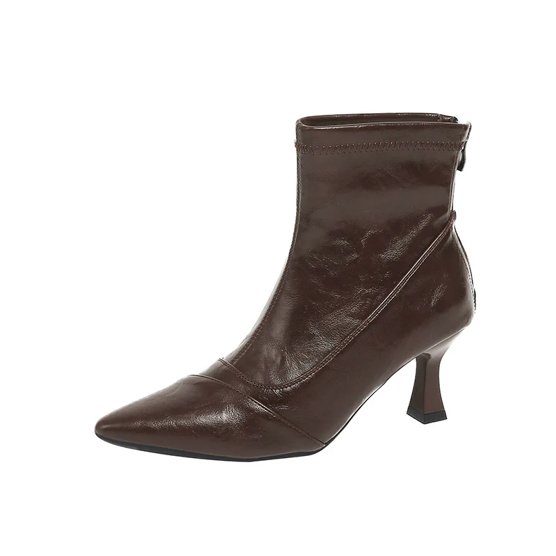 Damen elegante Ankleboots mit modischer Stiletto-Absatz und Reißverschluss Heidi Mode - Image 5