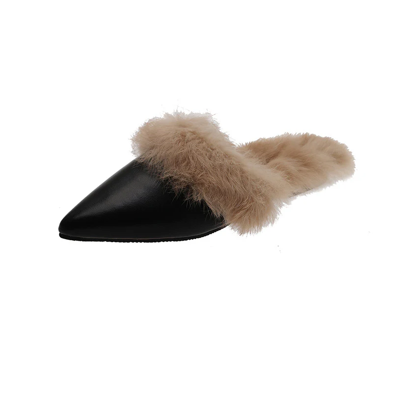 Damen elegante Ballerina mit luxuriösem Kunstfellkragen Heidi Mode - Image 5