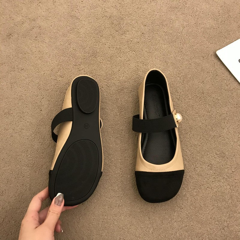 Damen Elegante Ballerina-Schuhe mit Perlenverzierung und bequemen Riemen Heidi Mode - Image 4