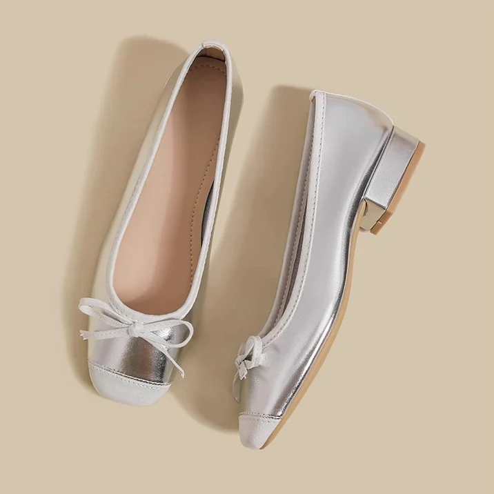 Damen Elegante Ballerina-Schuhe mit zarter Schleifenapplikation Heidi Mode - Image 3