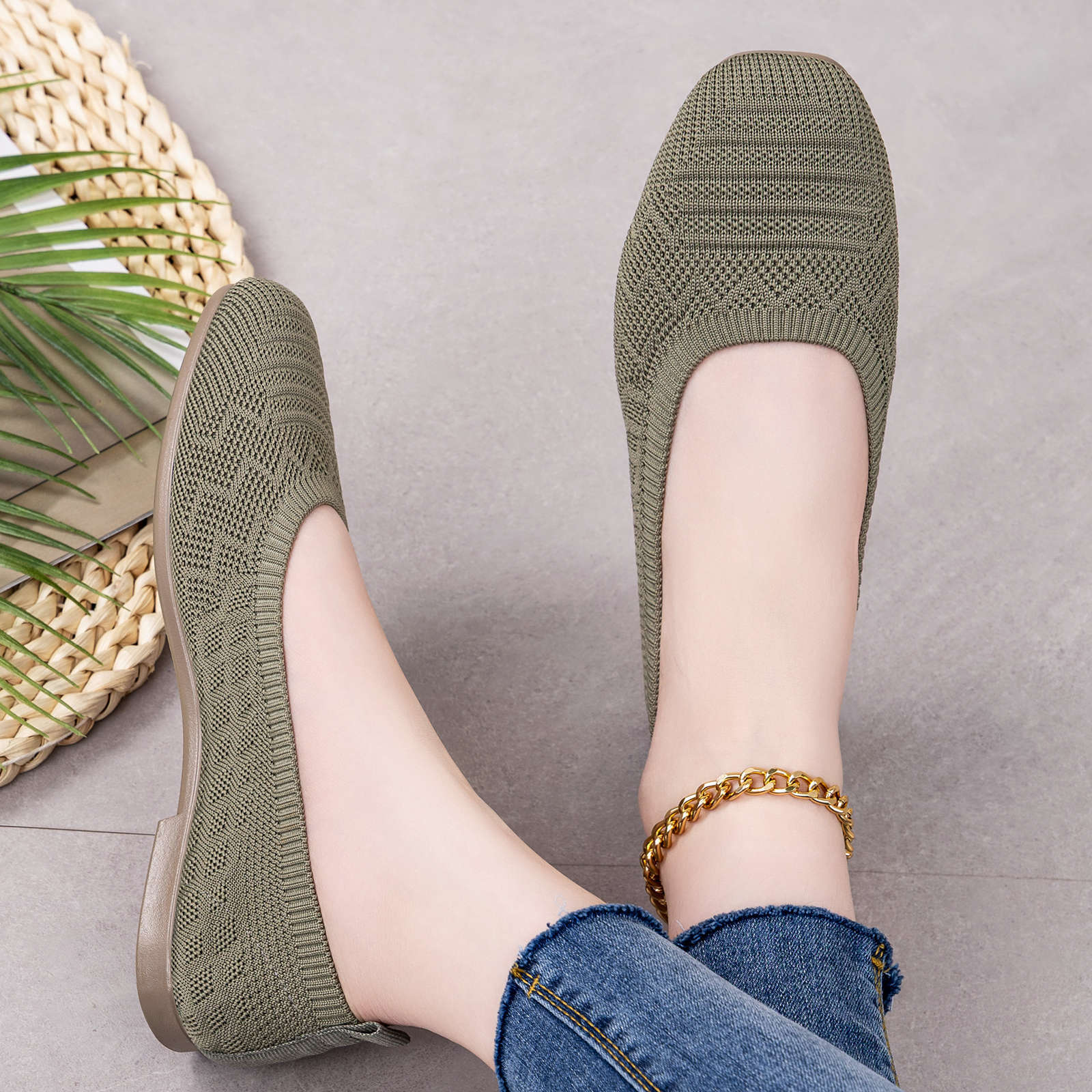 Damen elegante Ballerinas aus atmungsaktivem Strickmaterial Heidi Mode - Image 2
