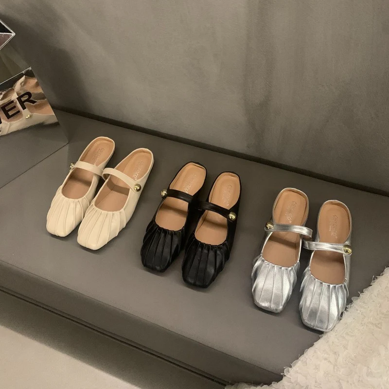 Damen elegante Ballerinas mit charmantem Riemchen und modischem Falten-Design Heidi Mode - Image 3