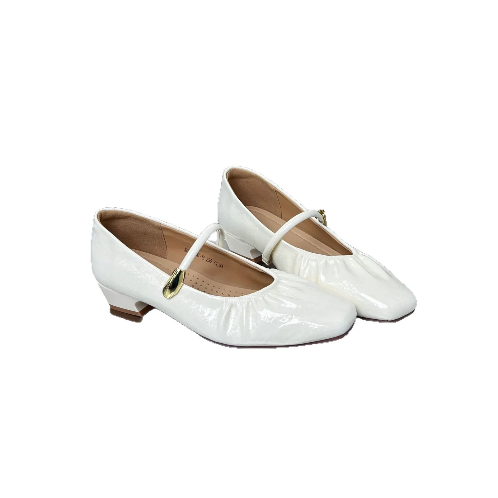 Damen elegante Ballerinas mit dekorativem Riemen und hohem Glanzfinish Heidi Mode - Image 5
